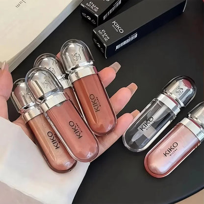 Kiko 3D Hydra Lip Gloss Non-fading Waterproof Blusher Moisturizing Shimmer Makeup Lip Gloss Lipstick Brun Pearly Mauve Liner
