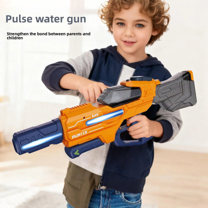 Electric Water Gun Large Capacity Squirt Gun Pulse Continuous Firing Watergun Integrated Manual and Automatic Water Gun Pool Toy