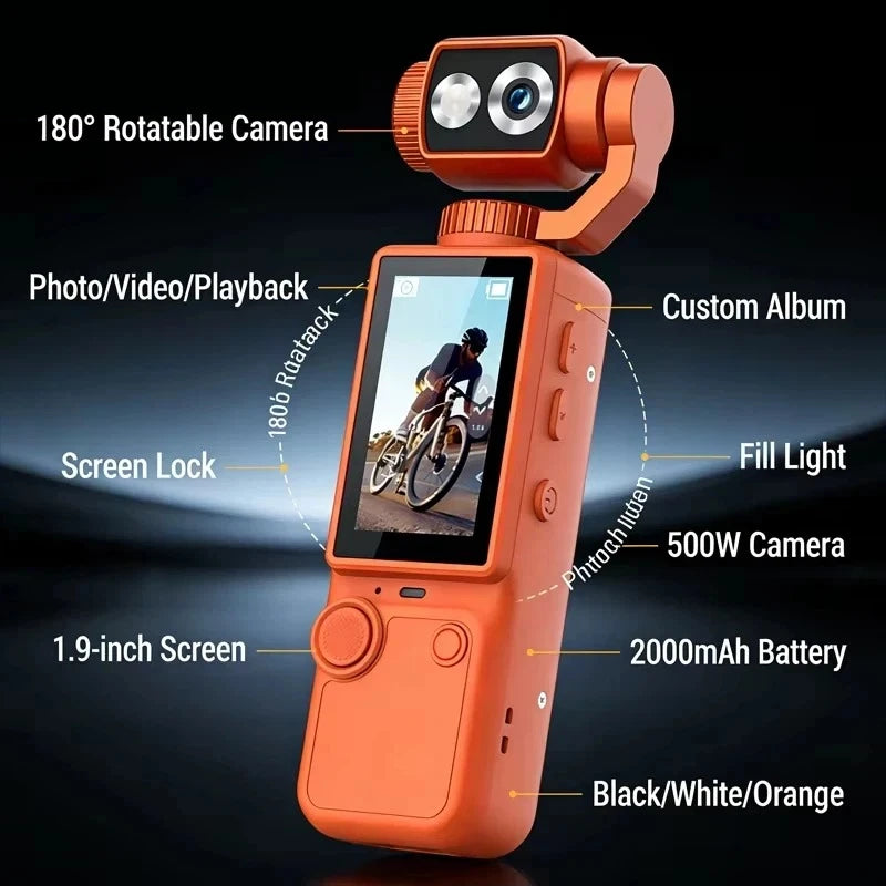 4K Hd Wifi Sports Wearable Camera Hold In Hand Travel Bicycle Driver Recorder Mini Sports Cam For Motorcycle and Vlogging