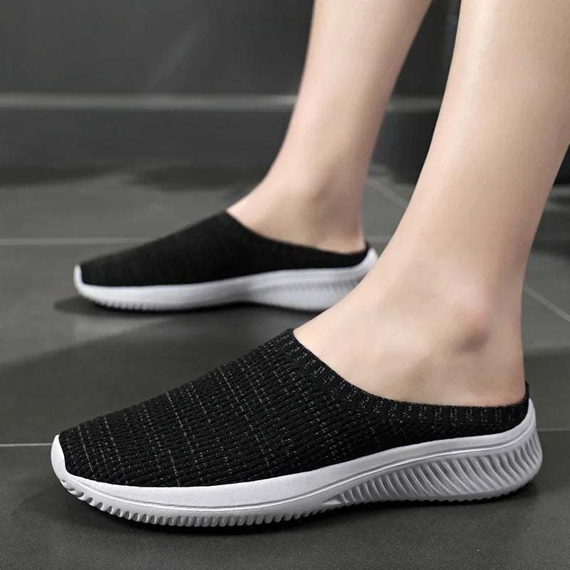 Summer Men Casual Shoes Mesh Loafers Breathable Half Slippers Outdoor Indoor Women Comfortable Fashion Couple Walking Sneakers