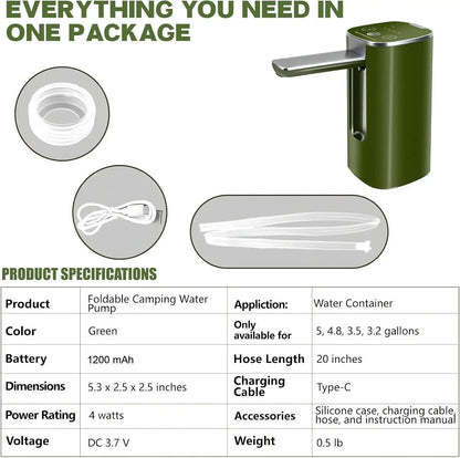 Electric Water Pump Household Bottled Water Water Extractor Folding Purified Water Dispenser Suction Pump Outdoor