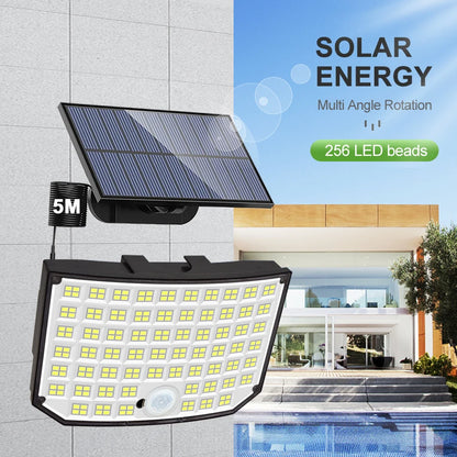 Solar Lights Outdoor 366/400/318 LED Motion Sensor Security Lights IP65 Waterproof Solar Powered Flood Lights for Garden Yard
