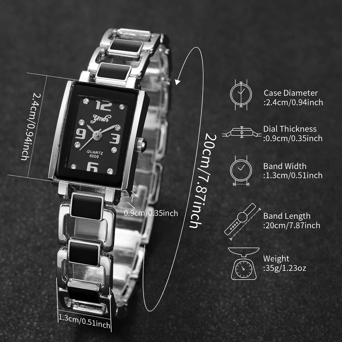 Fashion Rectangle Women Quartz Watch Ladies Alloy Strap Analog Wristwatches Reloj Mujer Girls Clock Gift(Without Box)