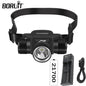 BORUiT HP900 Diving Headlamp 800 Lumen 18650/21700 Battery Torch IPX8 Waterproof Headlight For Fishing Camping Aluminum Alloy
