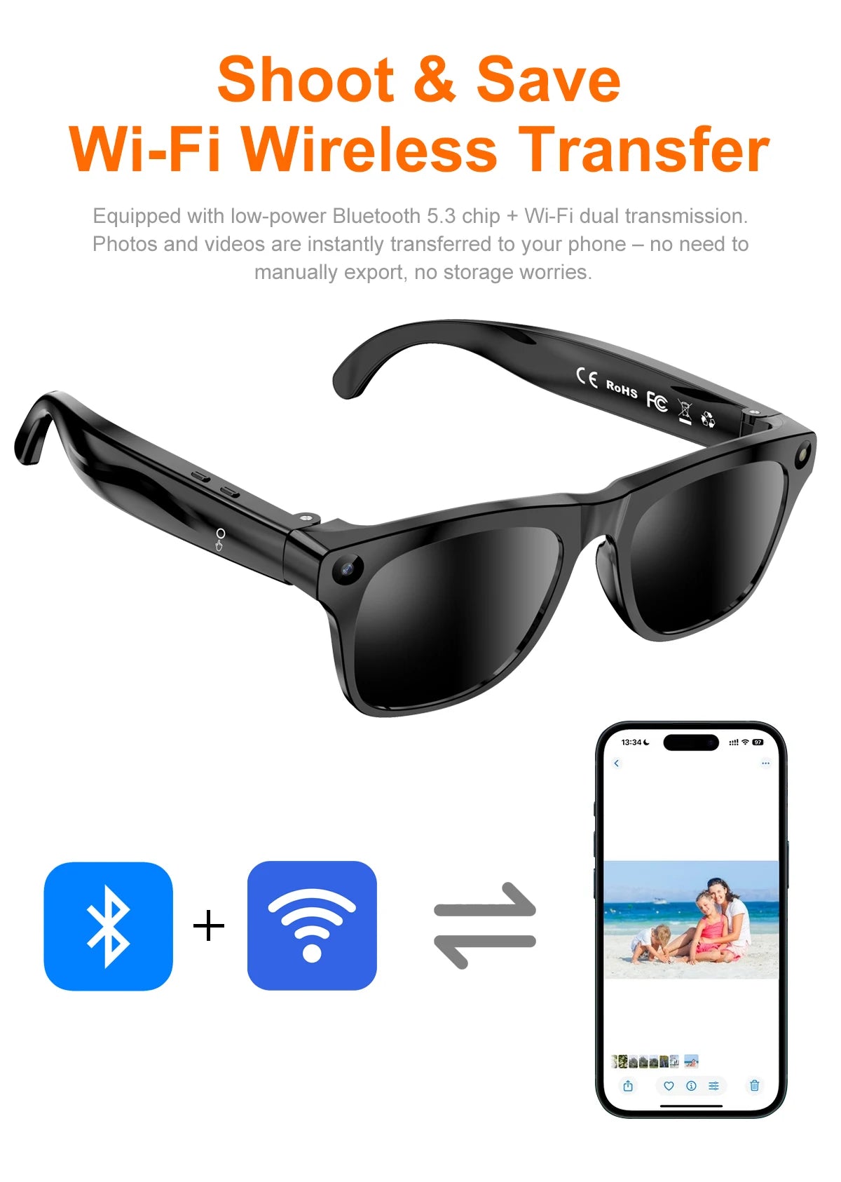 Lenovo 8KHD 2400W Upgrade Smart AI Glasses Women Men Color Changing Photo Video Voice Call Translation Motorcycle Glasses