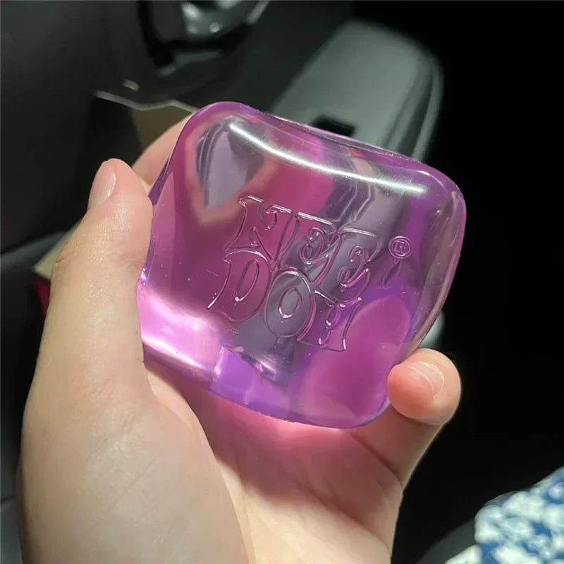 Needoh Nice Cube Transparent Maltose Solid Slow Rebound Squish Toy Stress Squeeze Fidget Relief Desktop Anxiety Release Gift