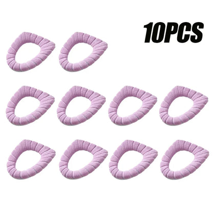 Soft and Warm Toilet Seat Cover Washable Bathroom Toilet Pad Cushion With Handle Thicker Soft Mat Knitting Warmer Closestool Mat