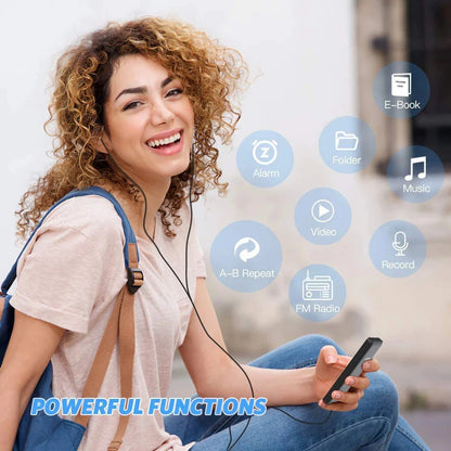 MP3 Player Type-C 32GHiFi Lossless Music Player Student Walkman Swimming Running Riding Built-in Speaker Support FM Radio E-Book