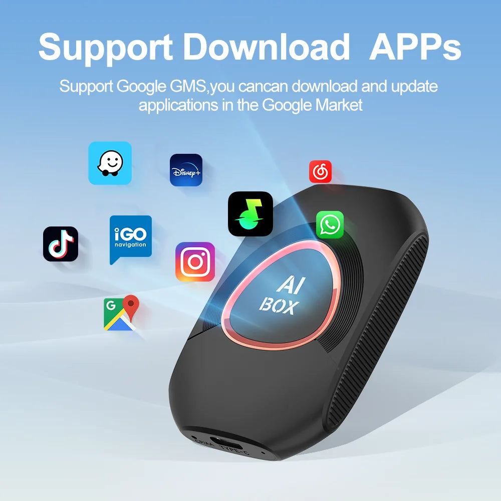 2026 Kowankit Android 15 3 in 1 Wireless CarPlay Smart AI Box Android Auto Adapter Plug Play Car TV Box Support YouTube Netflix