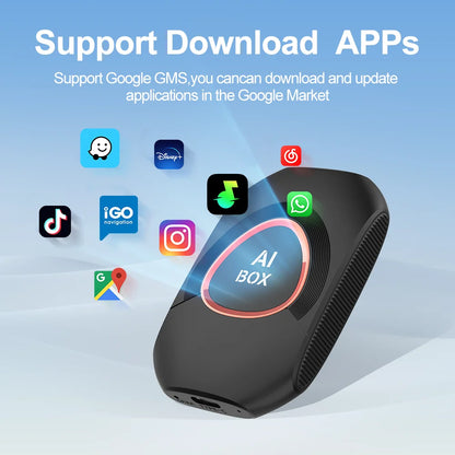 2026 Kowankit Android 15 3 in 1 Wireless CarPlay Smart AI Box Android Auto Adapter Plug Play Car TV Box Support YouTube Netflix