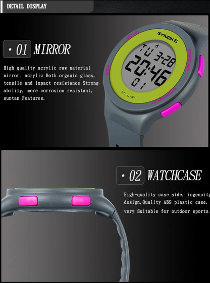 Outdoor Sport Watch Men Alarm Chrono Clock 5Bar Waterproof Military Watches LED Display Shock Digital Watch Thin Design