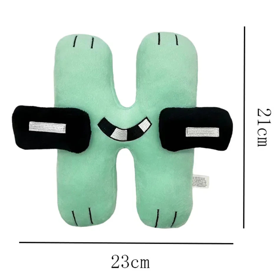 T Alphabet Lore Plush Toys Anime Doll Kawaii 26 English Letters Stuffed Toys Kids Enlightenment Montessori Plush Toy Doll Gifts