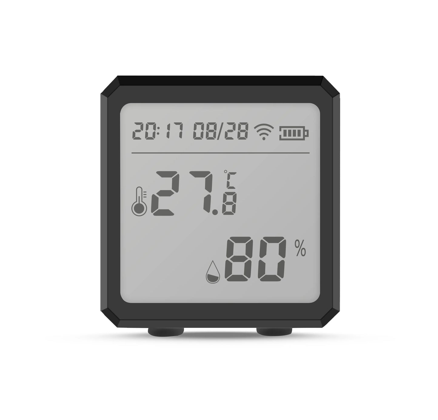 ONENUO Tuya Zigbee Temperature and Humidity Sensor with LCD Screen Digital Display Wireless Thermometer Work with Alexa Google