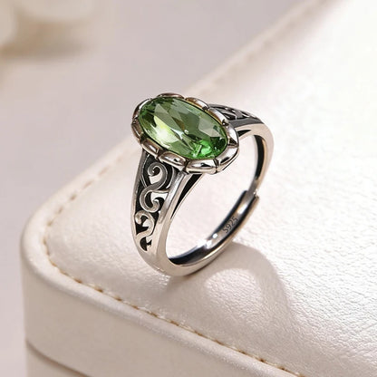 PANJBJ 925 Sterling Silver Lotus Ring For Women Retro TextureJewelry Irregular Creativity Adjustable Jewelry Party Gift Dropship