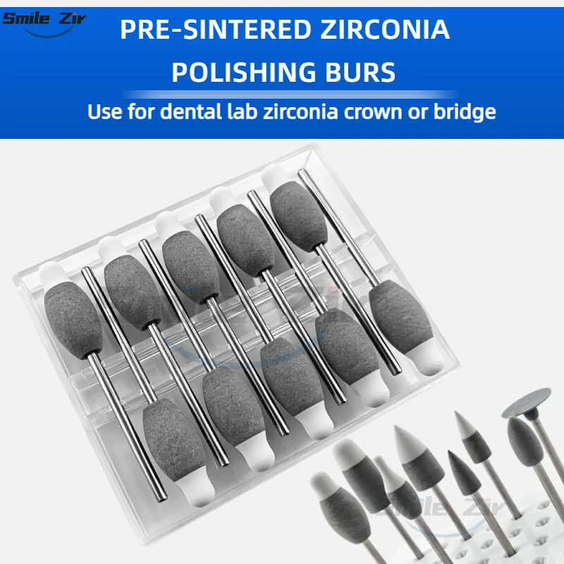 Dental Lab 2-in-1 Grinding Polishing Hand Tool for Pre-Sintered Zirconia Green State Zirconia Restoration Finishing Rotary Tool