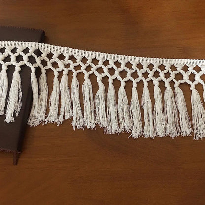 1 Yard 14cm Wide Tassel Trim Cotton Fringe Boho Macrame Tassel Ribbon For DIY Craft Hometextile Curtain Sewing Accessories