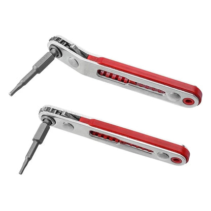 Two Way Ratchet Screwdriver Multifunctional Bidirectional Forward and Reverse Ratchet Screwdriver Elbow Flat Cross Slotted Tool