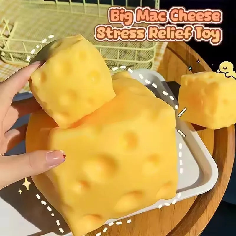 New Giant Cheese Squeeze Toy Extra Large Size Cheese Squishy Fidget Toys Slow Rebound Shapeable Venting Ball for Adults Gifts