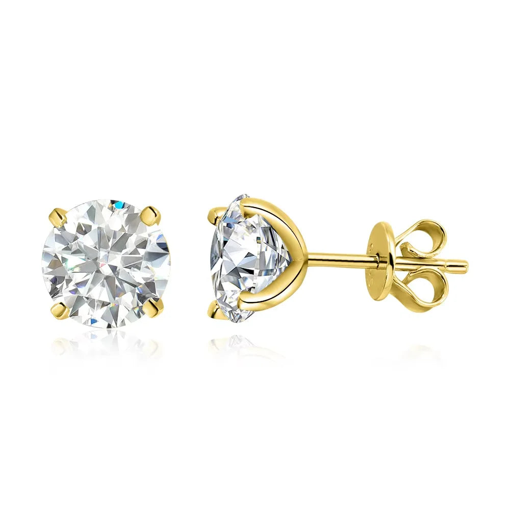 Smyoue Kolczyki Sztyfty Moissanite 0.2-3CT w Kolorze Różowego Złota dla Kobiet Lśniące Klasyczne Ślubne Kolczyki z Laboratorium Diamentowym Czyste Srebro 925