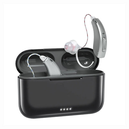 16 Channel Bluetooth Hearing Aids Rechargeable Digital BTE Hearing Aid Noise Cancelling for Seniors Adults