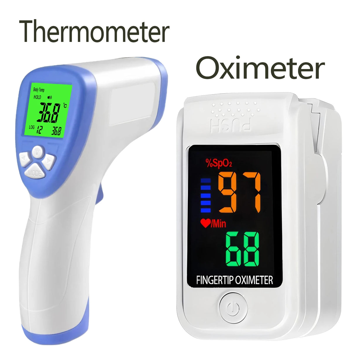 Non Contact Digital Forehead Thermometer/Finger Pulse Oximeter for Adults, Kids, and Babies Pulse Oximeter Measure Tool