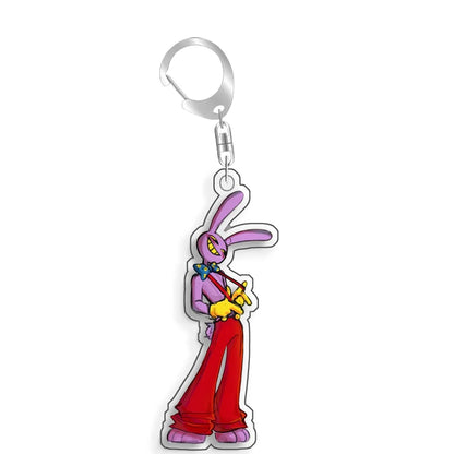For The Amazing Digital Circus Ragatha Pomni Gangle Caine  Acrylic Selfmade Cute Cartoon Anime Keychain Pendant Toy Gifts 5cm