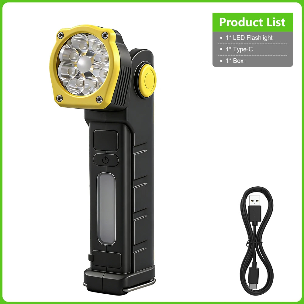 Led Work Light Rechargeable Waterproof Flashlights Portable HeadLight Magnetic Light Hook Clip Head Flashlight Outdoor Head Lamp