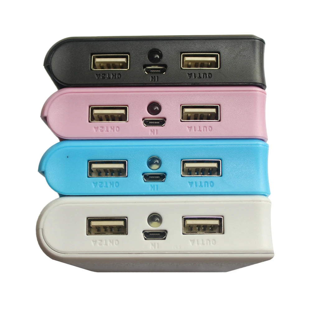 6*18650 Battery Charger Case Fast Charging DIY Portable Mini Power Bank Digital Display Box Mobile Power Supply With Night Light