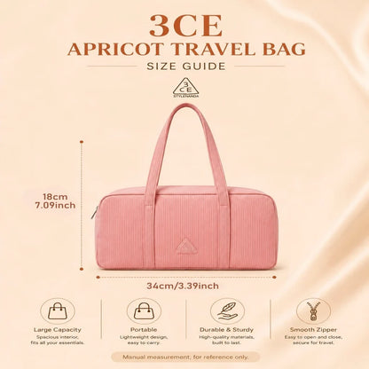 3CE Light Pink Travel Pouch Make up Bags Portable Outdoor Organizer for Cosmetics and Personal Items