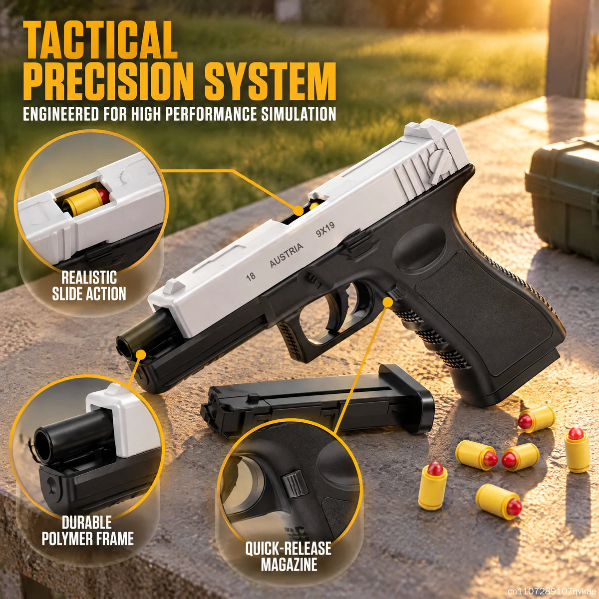 Tactical simulation toy gun model, shell ejection soft foam dart launcher, manually operated launcher