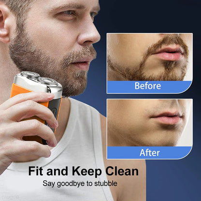 Electric Shaver for Men Portable Smart Facial Beard Trimmer Double Head Shaver Rechargeable Wet Dry Electric Razor