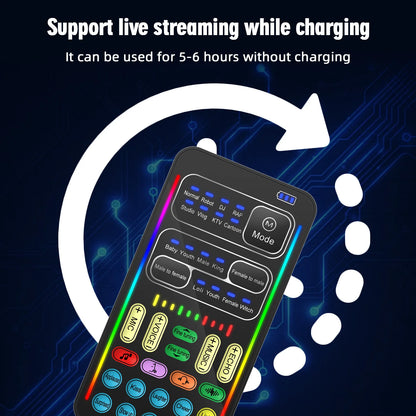I9 Voice Changer Set Multifunction Portable Recording Sound Card+Microphone+Earphones for Game Recording Computer Sound Changer