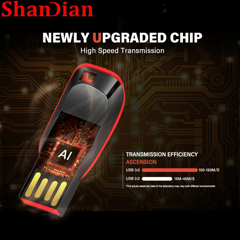 High Speed Genuine USB Flash Drive 128GB Black Pen Drive with Bonus Keychain 64GB Memory Stick 32GB Business Gift 16GB