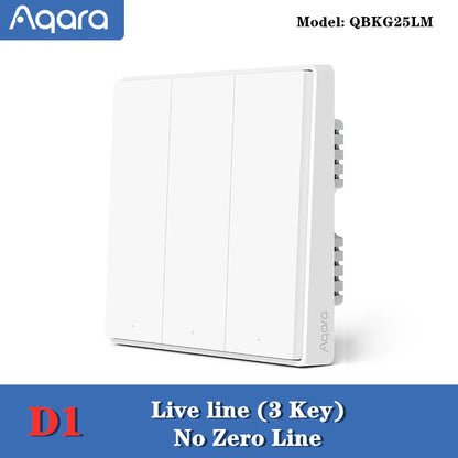 Aqara Smart Wall Switch D1 ZigBee Light Switch Button Smart Home Remote Control Fire Wire With /NO Neutral For Mi Home Homekit