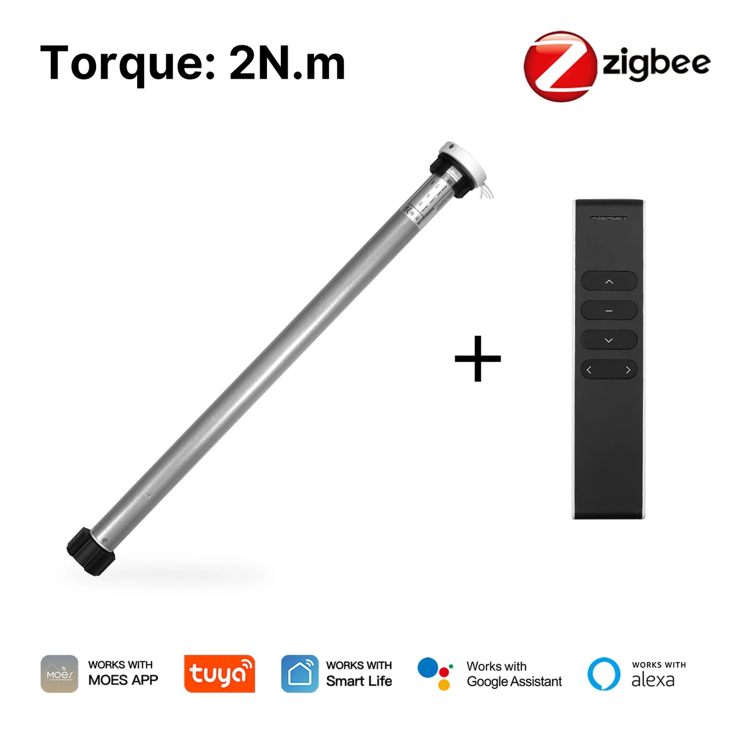 MOES Tuya Automatic Smart Zigbee Roller Shade Blinds Motor for 38mm Tube Remote Control work with Smart Life Alexa Google Home
