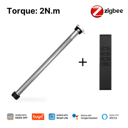 MOES Tuya Automatic Smart Zigbee Roller Shade Blinds Motor for 38mm Tube Remote Control work with Smart Life Alexa Google Home