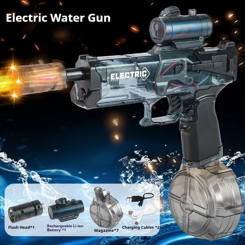 Lighting Electric Water Gun Continuous Water Spraying High-pressure Powerful Water Gun Children's Outdoor Game Toy Festival Gift