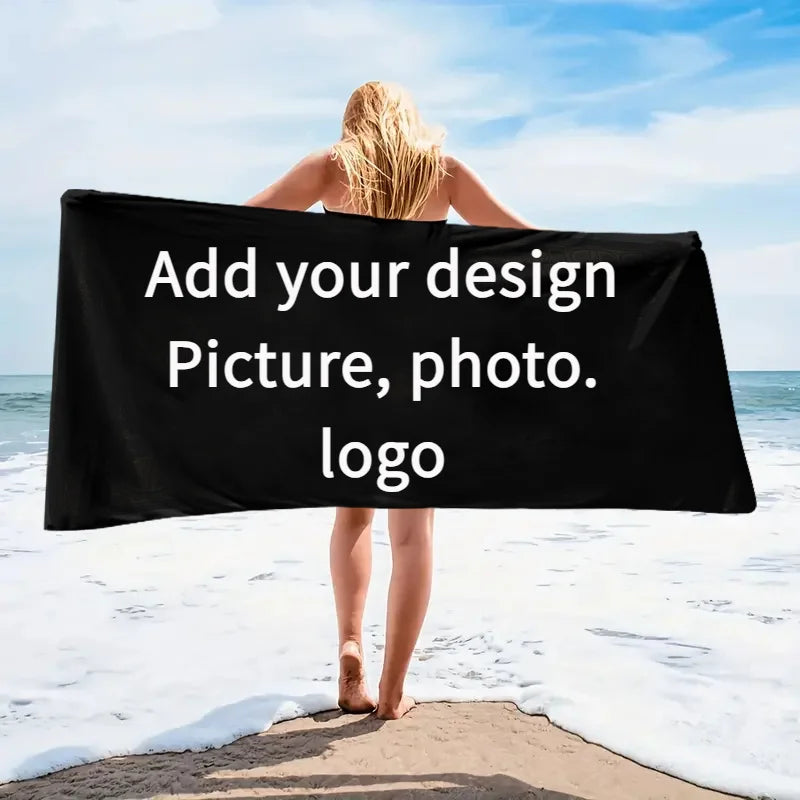 Personalized Beach Towel Custom Photo/Logo Oversized Beach Towel for Bath Pool Sports Camping Summer Party Gift