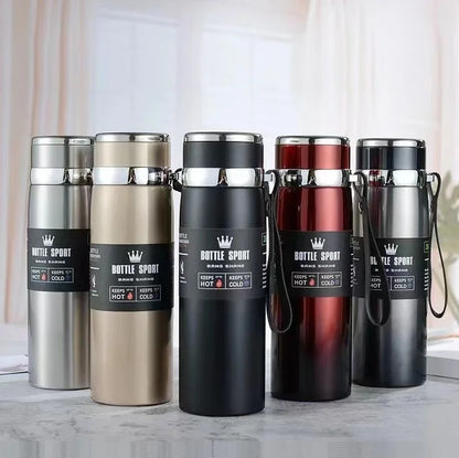 1L Stainless Steel Vacuum Flask Dual Use Hot Cold Drink Bottle Portable Thermal Container Perfect for Holding Water Tea Coffee