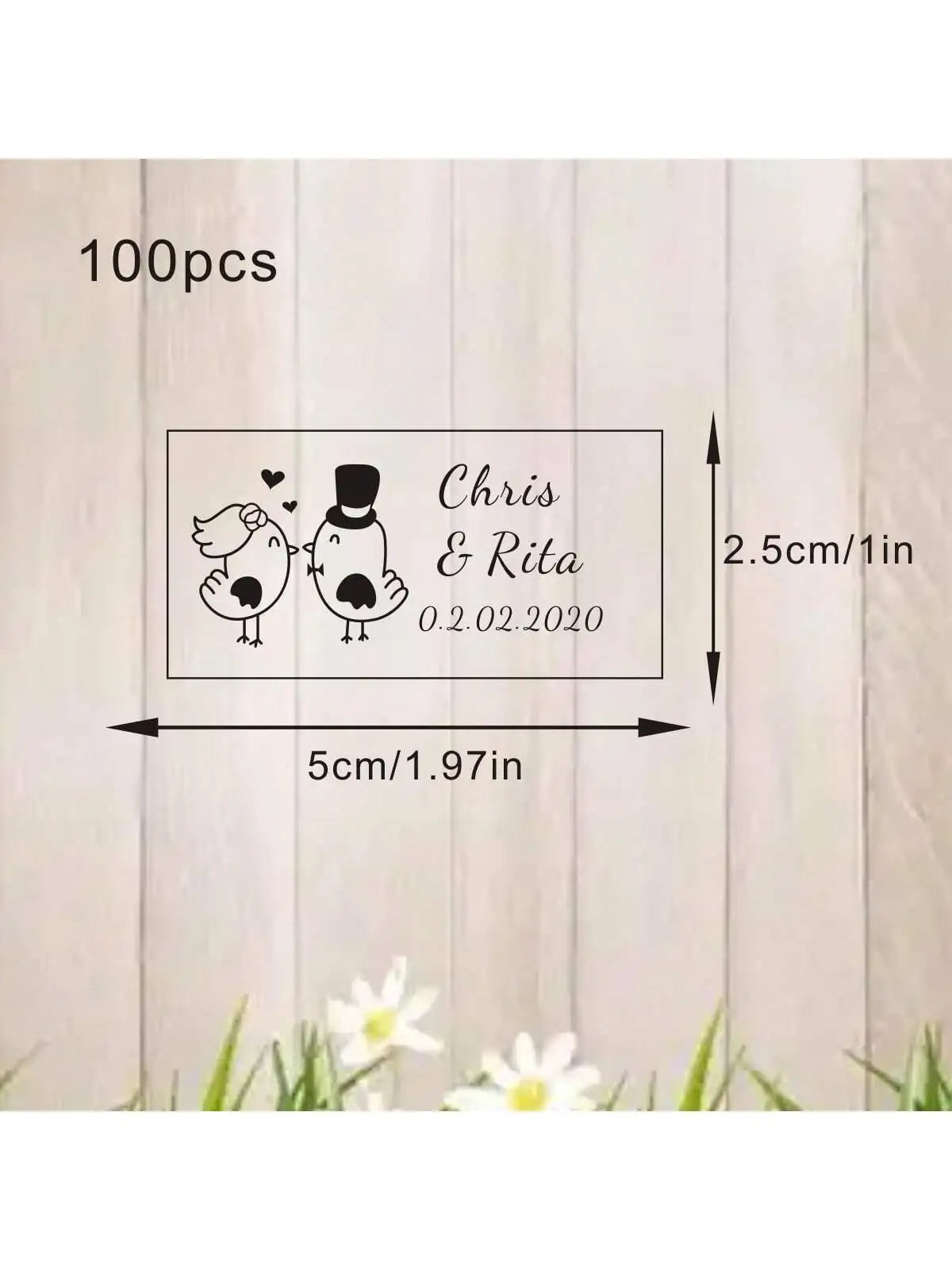 100 Wedding Bubble Tags Bubble Stick Transparent Tags, Wedding Stickers, Transparent Tags, Custom Names and Dates