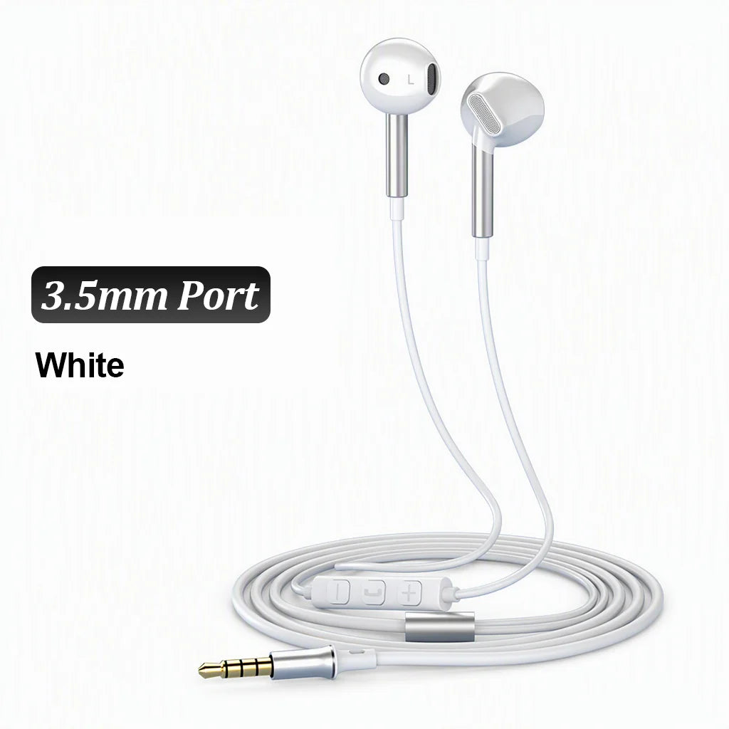USB Type C Wired Headphones 9D HiFi Stereo Headset 3.5mm Music Earphones With Mic Volume Control For Samsung iPhone 17 16 Xiaomi