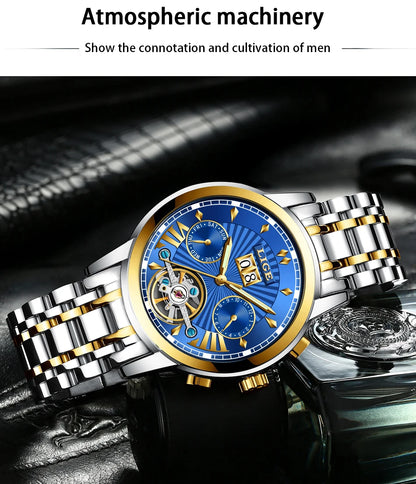 2026 LIGE Automatic Mechanical Wrist Watches For Men Top Brand Luxury Tourbillon Men Watch Fashion Business Waterproof Watch Men