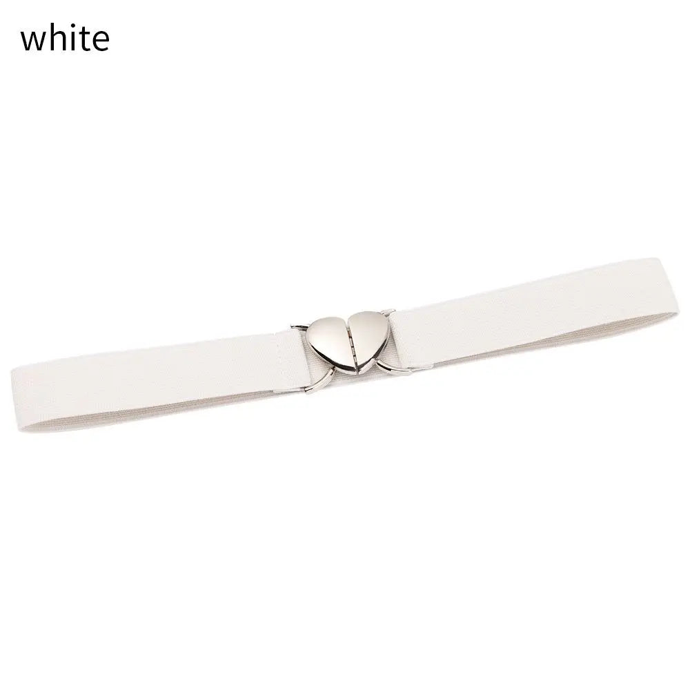 2022 Children Stretch Belts Girls Multicolor Adjustable Elastic Waist Belts with Heart Shape Buckle Waistband Accessories