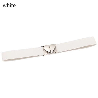 2022 Children Stretch Belts Girls Multicolor Adjustable Elastic Waist Belts with Heart Shape Buckle Waistband Accessories
