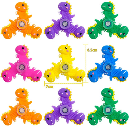 3/9PCS Dinosaur Silicone Spinners Sensory Toys Anxiety Relief Worry Stones Quiet Fidget Spinners for Stress Relief Party Favors