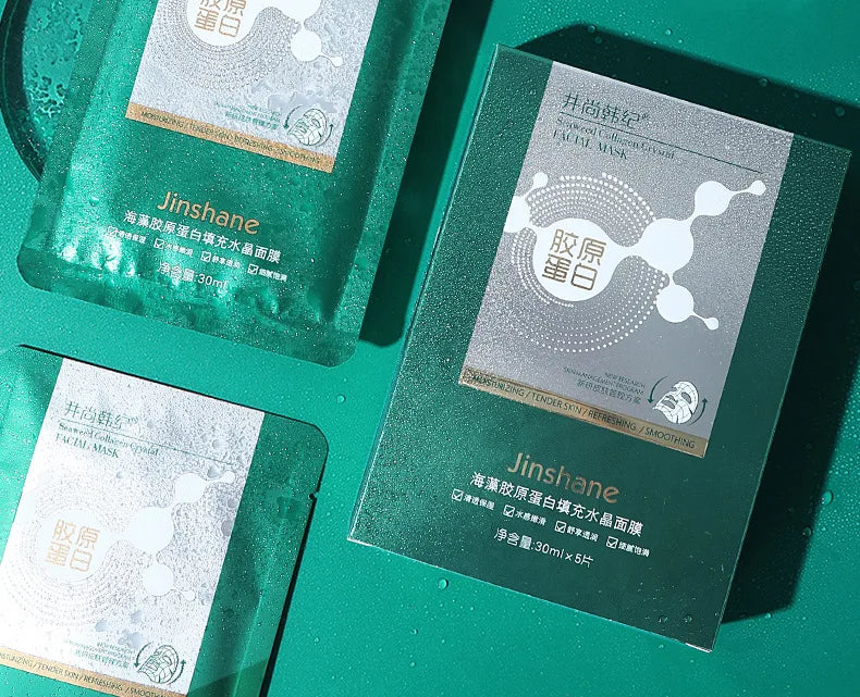Seaweed Collagen Filling Crystal Mask Jelly Moisturizing Wrinkle Removal Skin Transparent Mask Skin Care Masque Beauty Health