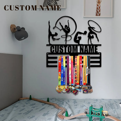 Custom Gymnastics Metal Medal Display Rack, Valentines Gift, for Room Decor, Suitable for Basketball, Football Exercise