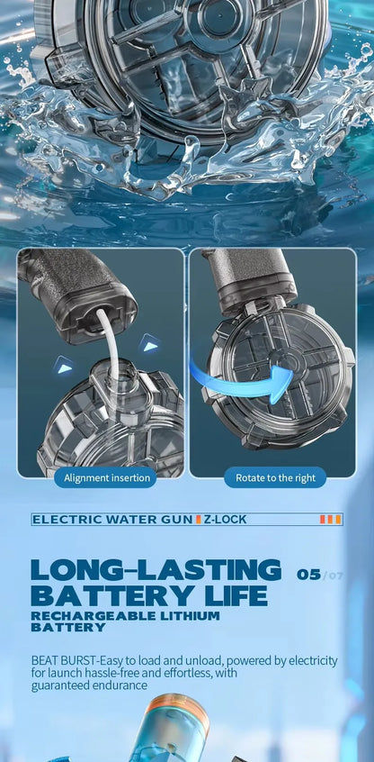MK9 Pulse Children Electric Water Gun Automatic Water Absorption Induction Flash Light Spray Guns Summer Outdoor Toys for Kids