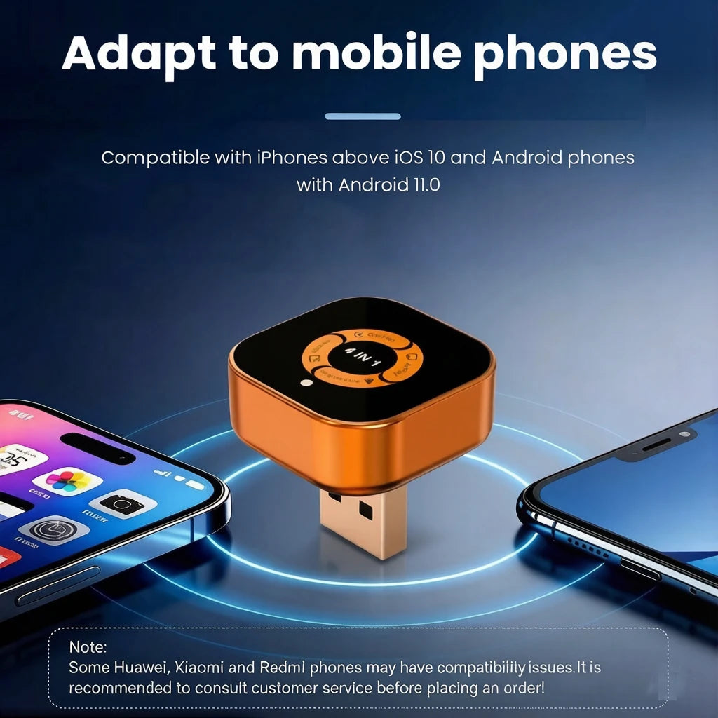 TrolinkTek 2026 Upgrade 4in1 Carplay Adapter Wireless Android Auto Mirror Link Smart MiNi AI Box USB Auto Connect Plug and Play