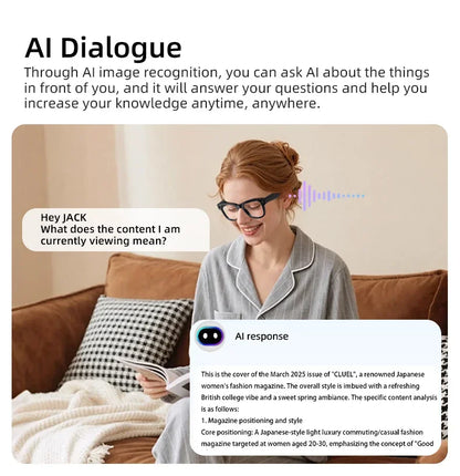 2026 New Smart Glasses Video Recording AI Dialogue Translation 800W HD Camera EIS Anti-Shake Shooting Smart Glasses Men Women